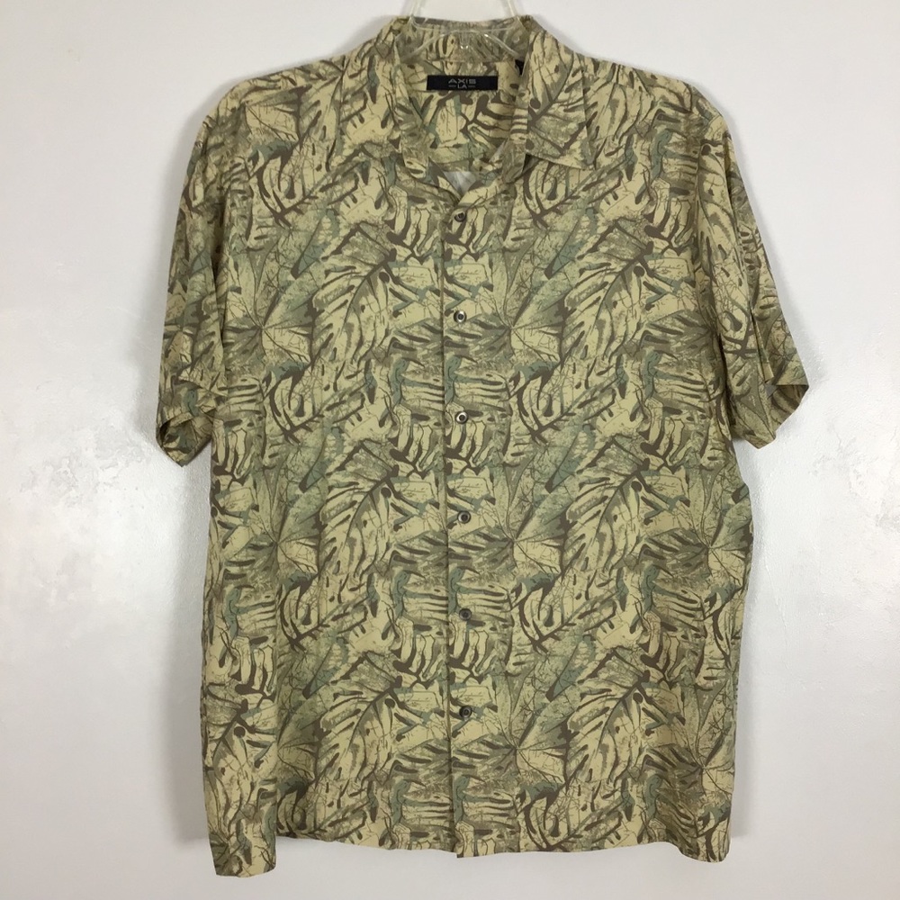 Axis LA 100% Silk Button Front Shirt Short Sleeve